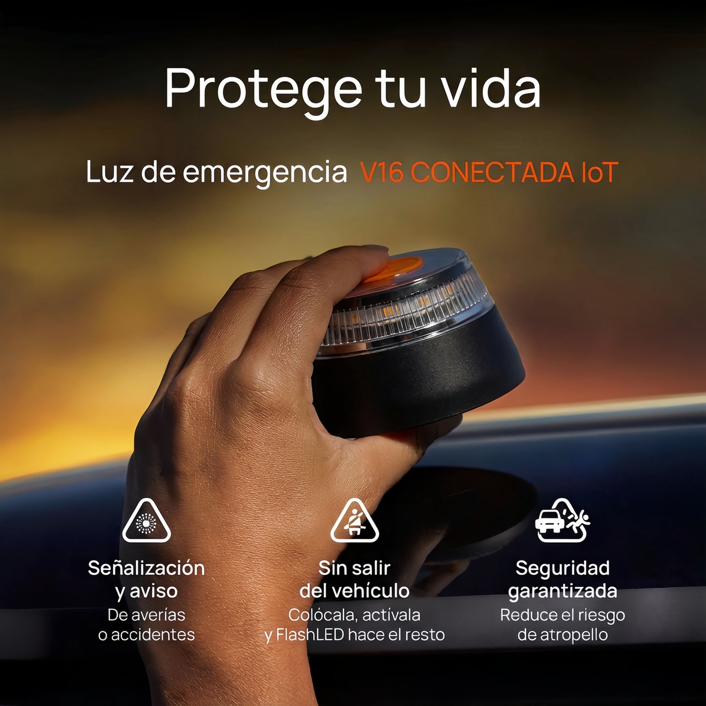 Baliza V16 Homologada y Conectada DGT – SeguriAlert V16